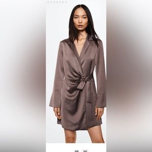 Mango Satin Shirt Dress Size 4 - New